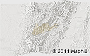 Shaded Relief 3D Map of El Dovio, lighten, semi-desaturated
