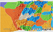Shaded Relief 3D Map of El Dovio, political outside