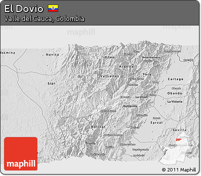 Silver Style 3D Map of El Dovio