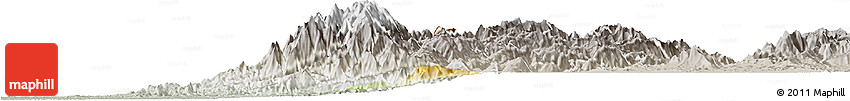Physical Horizon Map of El Dovio, lighten, semi-desaturated