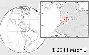 Blank Location Map of El Dovio, highlighted country