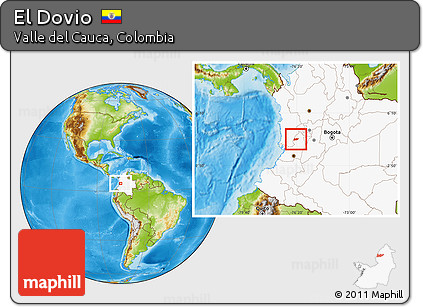 Physical Location Map of El Dovio, highlighted country