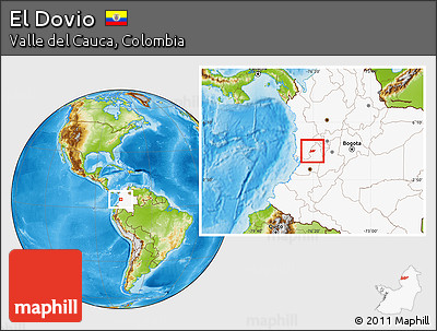 Physical Location Map of El Dovio, highlighted country