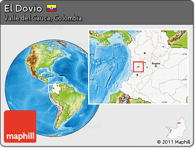 Physical Location Map of El Dovio, highlighted country