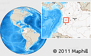 Shaded Relief Location Map of El Dovio, highlighted country