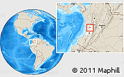 Shaded Relief Location Map of El Dovio, highlighted parent region
