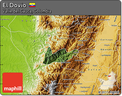 Satellite Map of El Dovio, physical outside