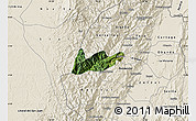Satellite Map of El Dovio, shaded relief outside