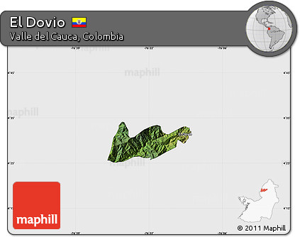 Satellite Map of El Dovio, single color outside