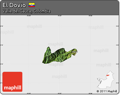 Satellite Map of El Dovio, single color outside