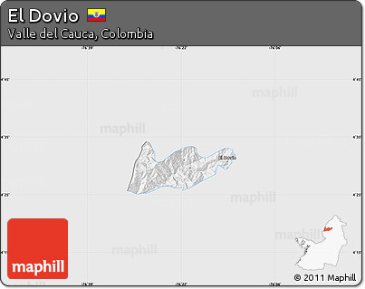 Silver Style Map of El Dovio, single color outside