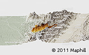 Physical Panoramic Map of El Dovio, lighten, semi-desaturated
