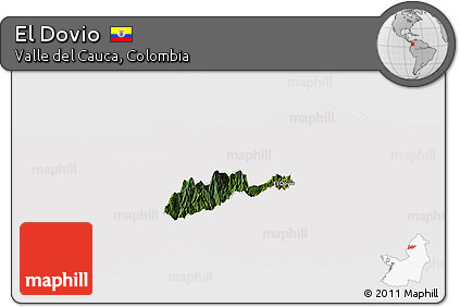 Satellite Panoramic Map of El Dovio, cropped outside