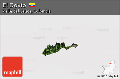 Satellite Panoramic Map of El Dovio, cropped outside