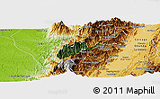 Satellite Panoramic Map of El Dovio, physical outside