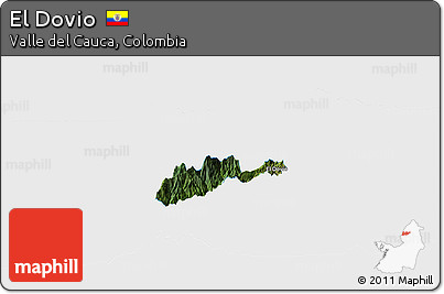 Satellite Panoramic Map of El Dovio, single color outside