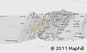 Shaded Relief Panoramic Map of El Dovio, desaturated