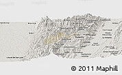 Shaded Relief Panoramic Map of El Dovio, semi-desaturated