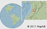 Savanna Style Location Map of Ginebra, hill shading