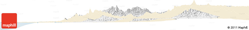 Classic Style Horizon Map of Valle Del Cauca, single color outside