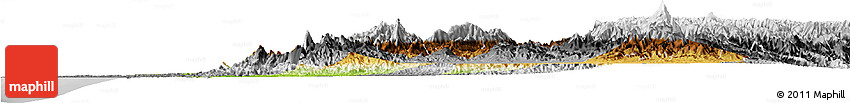 Physical Horizon Map of Valle Del Cauca, desaturated