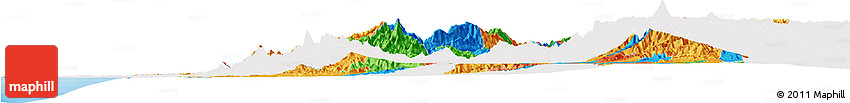 Political Horizon Map of Valle Del Cauca, single color outside