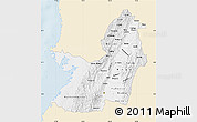 Classic Style Map of Valle del Cauca, single color outside