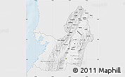 Silver Style Map of Valle del Cauca, single color outside