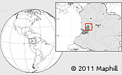 Blank Location Map of Obando, highlighted country, highlighted parent region