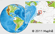 Physical Location Map of Obando, highlighted country, highlighted parent region