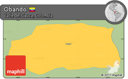 Savanna Style Simple Map of Obando, single color outside
