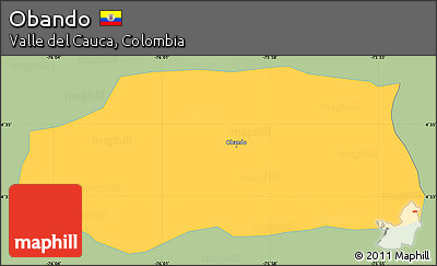 Savanna Style Simple Map of Obando, single color outside