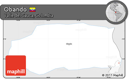 Silver Style Simple Map of Obando, single color outside