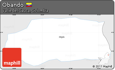 Silver Style Simple Map of Obando, single color outside