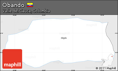 Silver Style Simple Map of Obando, single color outside