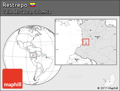 Blank Location Map of Restrepo, highlighted country