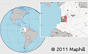 Gray Location Map of Restrepo, highlighted country, highlighted parent region