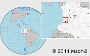 Gray Location Map of Restrepo, highlighted country