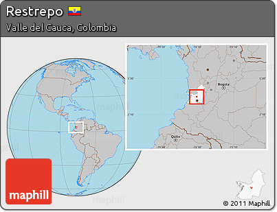 Gray Location Map of Restrepo, highlighted parent region