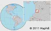Gray Location Map of Restrepo, highlighted parent region