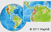 Physical Location Map of Restrepo, highlighted parent region, within the entire country