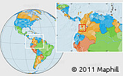 Political Location Map of Restrepo, within the entire country