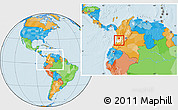 Political Location Map of Restrepo, highlighted parent region, within the entire country