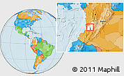 Political Location Map of Restrepo, highlighted parent region