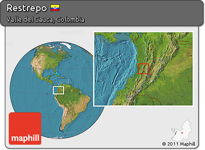 Satellite Location Map of Restrepo