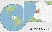 Savanna Style Location Map of Restrepo, highlighted country, highlighted parent region