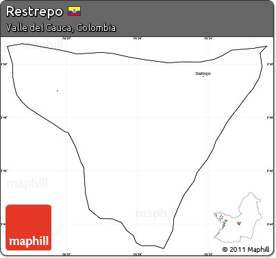 Blank Simple Map of Restrepo, cropped outside