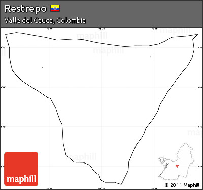 Blank Simple Map of Restrepo, cropped outside, no labels