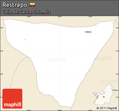 Classic Style Simple Map of Restrepo