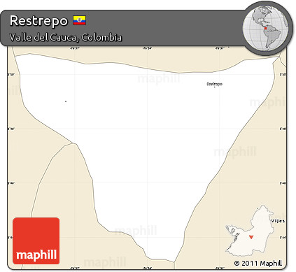 Classic Style Simple Map of Restrepo